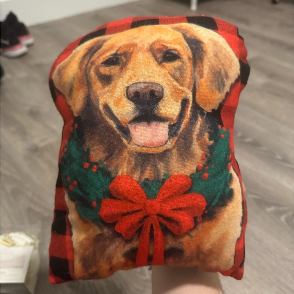 golden retriever holiday throw/decor pillow (small)